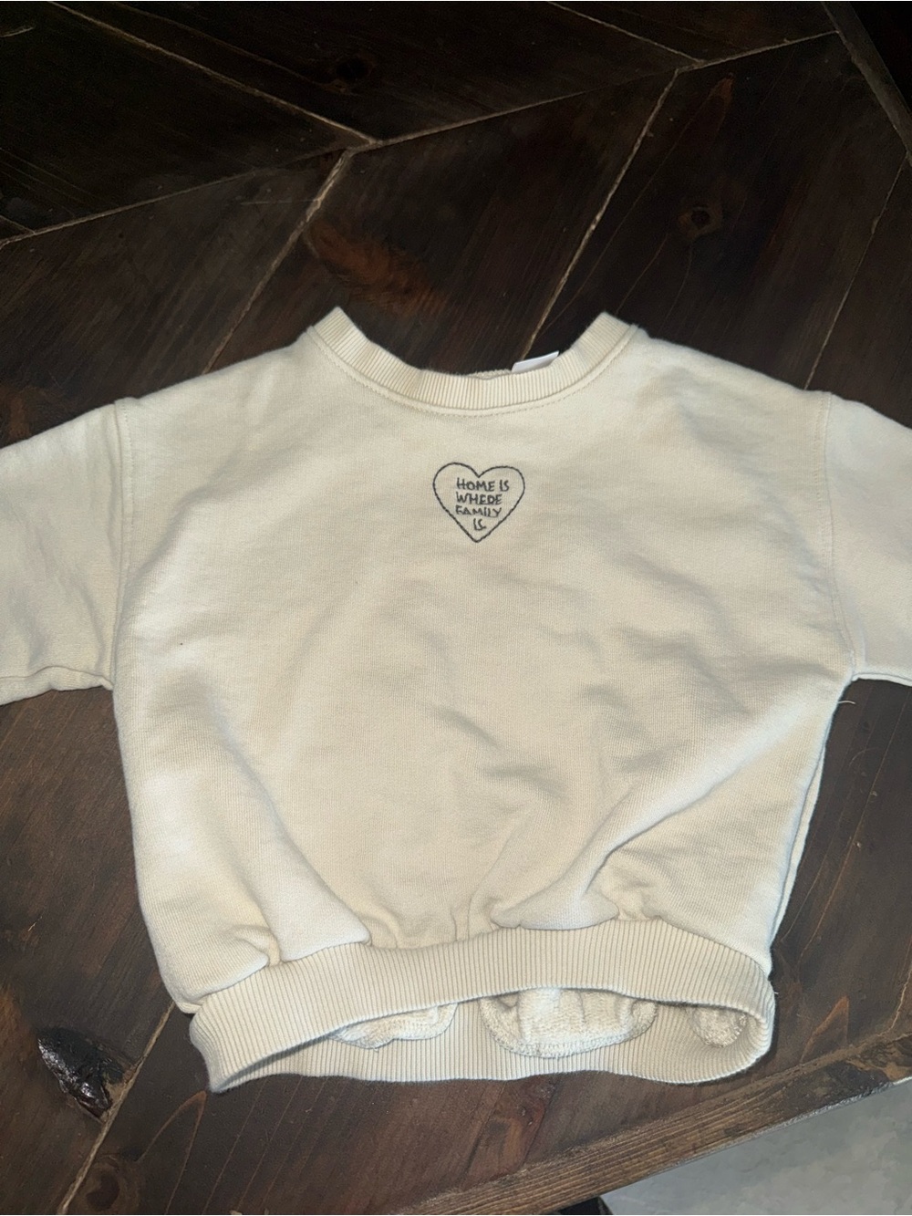 Zara Home Is Where Family Is Cream Crewneck Size 1 1/2 Year
